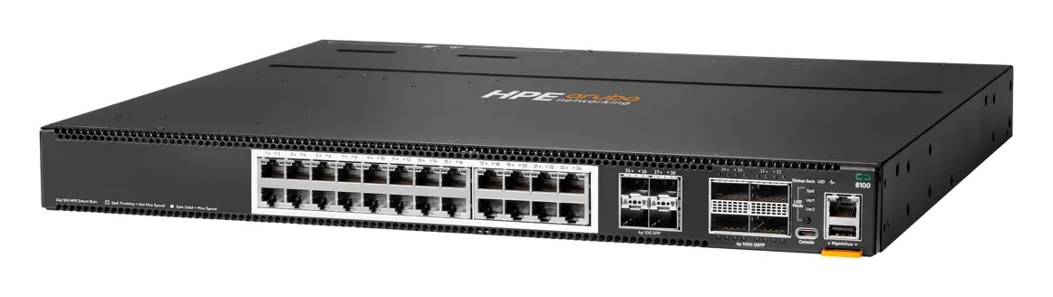 Aruba R9W89A CX8100 24x10G Base-T 4x10G SFP+ 4x40/100G QSFP28 BF 3xFan 2AC PSU Veri Merkezi Switch