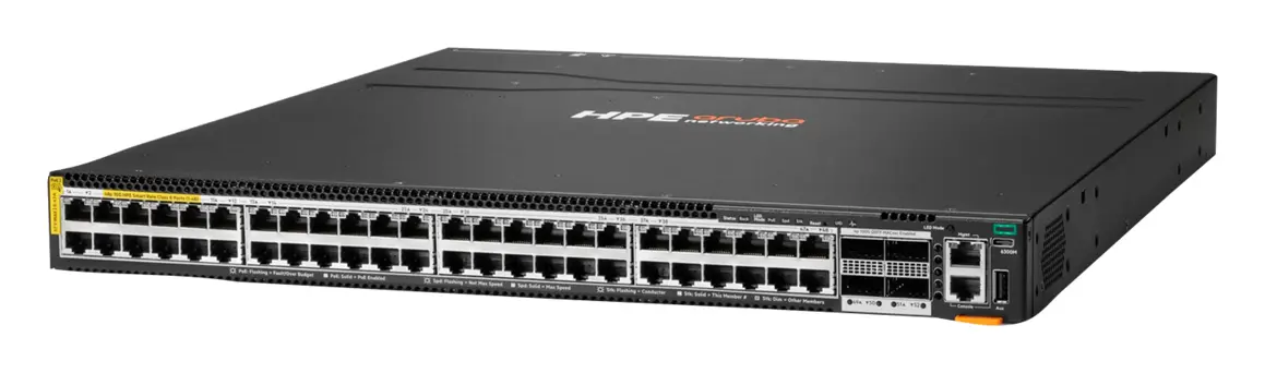 Aruba S0E92A CX6300M 48p Smart Rate 10G PTP/AVB Class8 PoE 4320W 4p QSFP28 100G MACsec PoE Switch