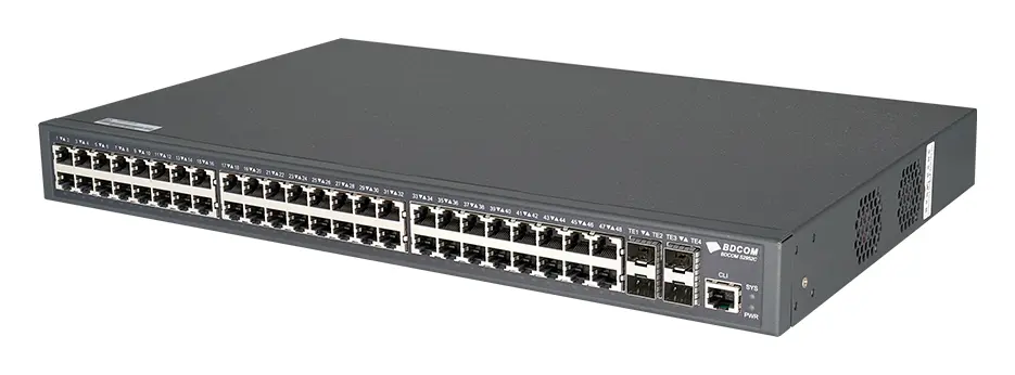 BDCOM IES200-5048G-4X 48 Port Gigabit 4×10G SFP+ L3 Endüstriyel Switch — görsel 3