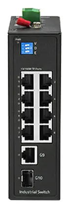 BDCOM IES200-LSTW1108 8 Port Fast Ethernet 1×Gigabit Endüstriyel Switch