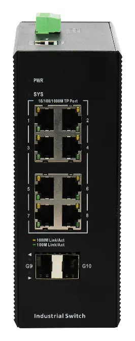 BDCOM IES200-LSTW2080P 8 Port Gigabit PoE 2×SFP Endüstriyel Switch