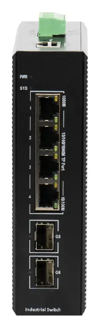 BDCOM IES200-V25-2S4P 4 Port Gigabit 2×SFP Endüstriyel Switch
