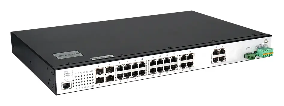 BDCOM IES2000-5024T4S 24 Port Gigabit 4×SFP L2+ Endüstriyel Switch — görsel 3
