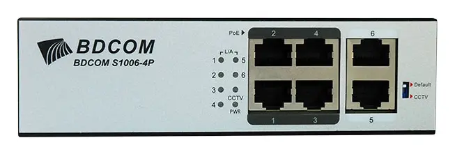 BDCOM S1006-4P 4 Port Fast Ethernet PoE Yönetilemez Switch