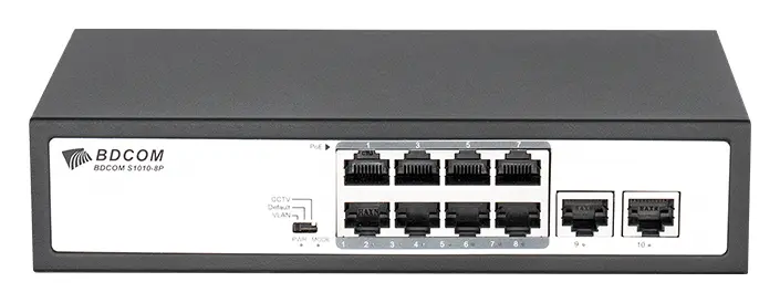 BDCOM S1010-8PV1 8 Port Fast Ethernet PoE Yönetilemez Switch