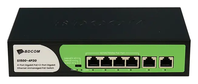 BDCOM S1500-4P2G 8 Port Gigabit PoE Yönetilemez Switch