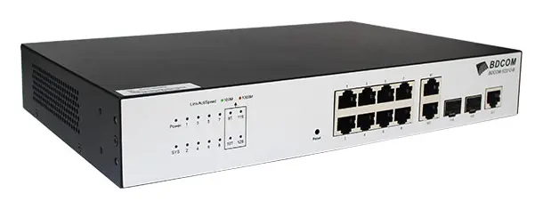 BDCOM S2212-B 8 Port Fast Ethernet 2×Gigabit 2×SFP L2+ Yönetilebilir Switch — görsel 3