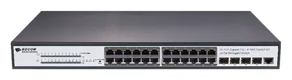 BDCOM S2500-24P4S-EI 24 Port Gigabit PoE 4×SFP L2+ Yönetilebilir Switch