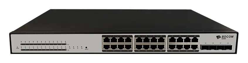 BDCOM S2500-24P4S-W 28 Port Gigabit PoE 4×SFP Akıllı (Web) Yönetilebilir Switch