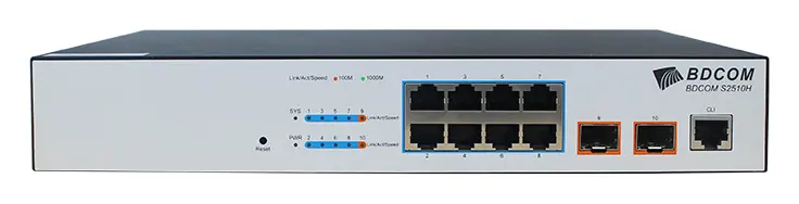 BDCOM S2510H 8 Port Gigabit 2×SFP L2+ Yönetilebilir Switch