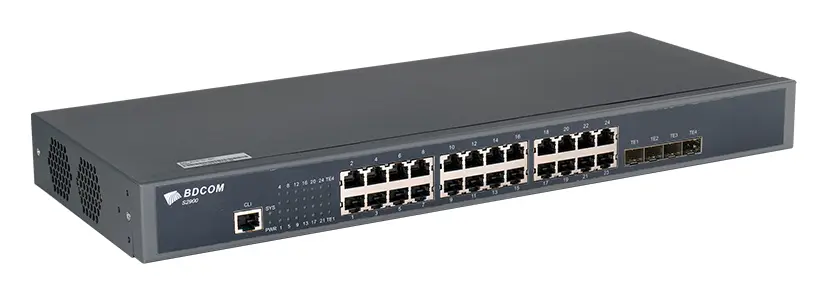 BDCOM S2900-24T4X 24 Port Gigabit 4×10G SFP+ L2+ Yönetilebilir Switch görsel 2