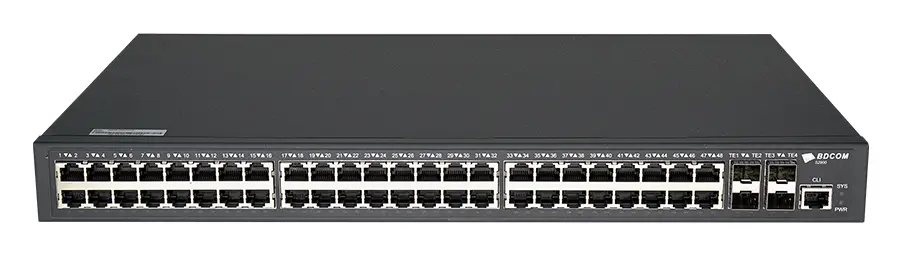 BDCOM S2900-48T4X-HI 48 Port Gigabit 4×10G SFP+ L2+ Yönetilebilir Switch