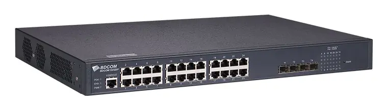 BDCOM S2928P 24 Port Gigabit PoE 4×10G SFP+ L2+ Yönetilebilir Switch görsel 2
