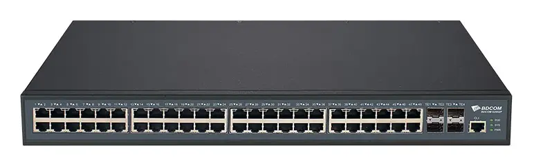 BDCOM S2952P-800 48 Port Gigabit PoE 4×10G SFP+ L2+ Yönetilebilir Switch