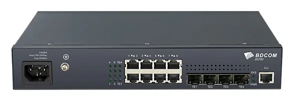 BDCOM S5700-8EP4X-370 8 Port 2.5G PoE 4×10G SFP+ Yönetilebilir Switch — görsel 4