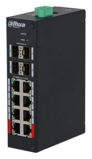 Dahua HS4412-8ET-120 8 Port Endüstriyel Network PoE Switch — görsel 2