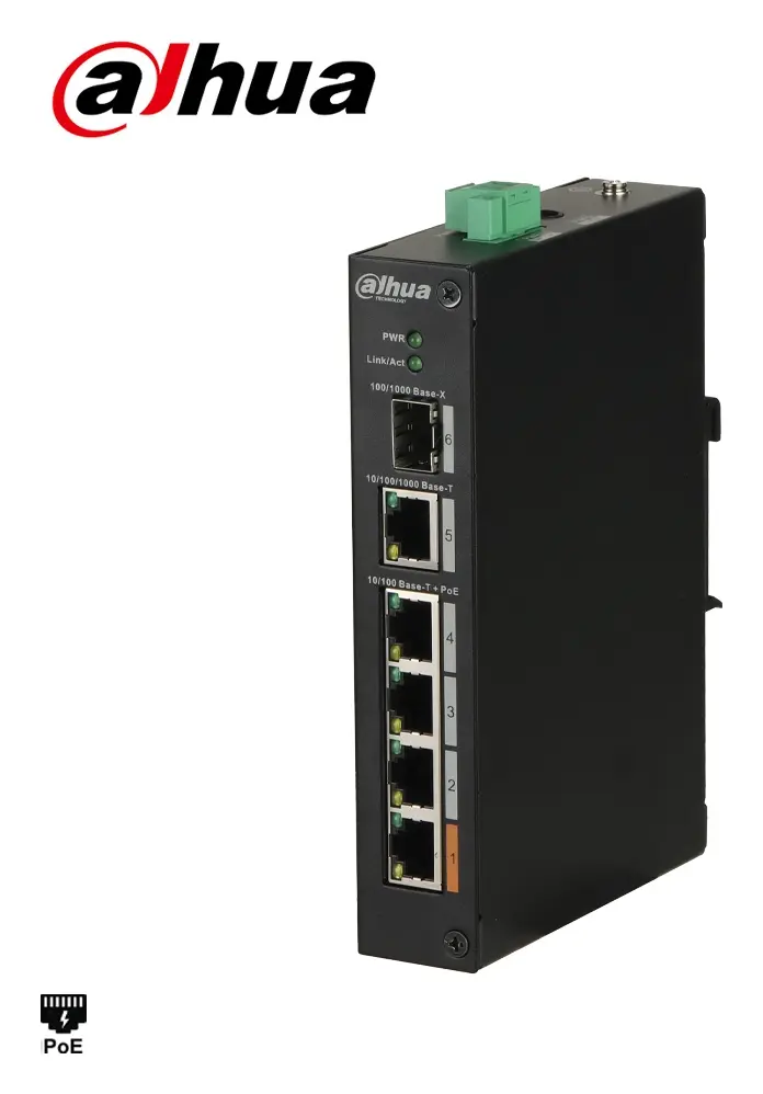 Dahua PFS3106-4ET-60 4 Port Endüstriyel PoE Switch