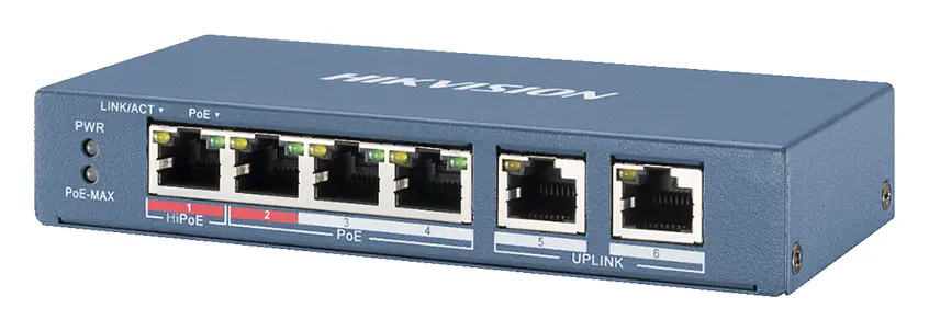 Hikvision DS-3E0106HP-E 4 Port Yönetilebilir PoE Switch