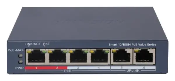 Hikvision DS-3E1106P-EI/M 4 Port Fast Ethernet Smart PoE Switch