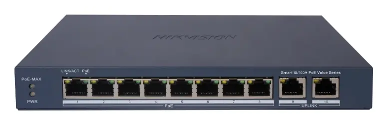 Hikvision DS-3E1310P-EI/M(B) 8 Port Fast Ethernet Smart PoE Switch