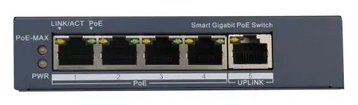 Hikvision DS-3E1505P-EI(C) 4 Port Gigabit PoE Switch — görsel 2