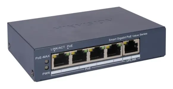 Hikvision DS-3E1505P-EI/M(C) 4 Port Gigabit PoE Switch — görsel 3
