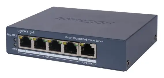 Hikvision DS-3E1505P-EI/M(C) 4 Port Gigabit PoE Switch — görsel 5