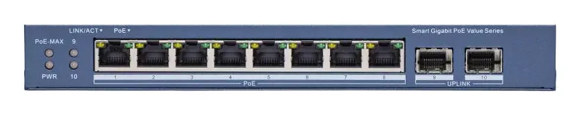 Hikvision DS-3E1510P-EI/M-8P2F(C) 8 Port Gigabit PoE Switch — görsel 2