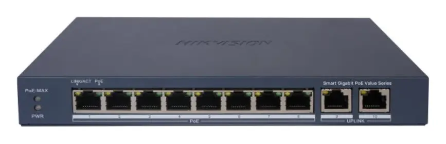 Hikvision DS-3E1510P-EI/M 8 Port Gigabit Smart PoE Switch