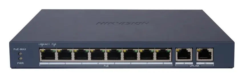 Hikvision DS-3E1510P-EI/M(B) 8 Port Gigabit Smart PoE Switch