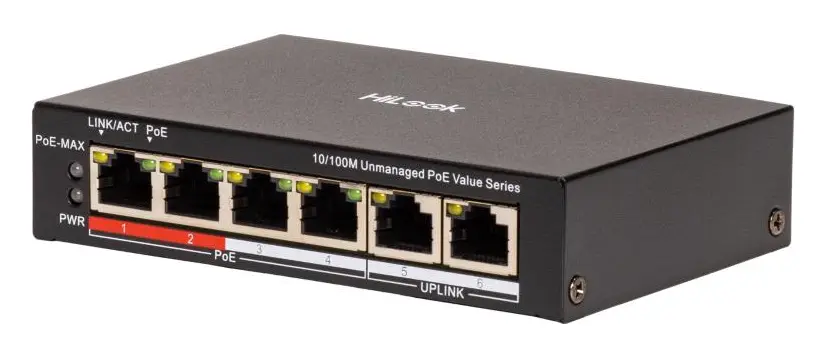 HiLook NS-0106P-45(B) 4 Port PoE Switch — görsel 5