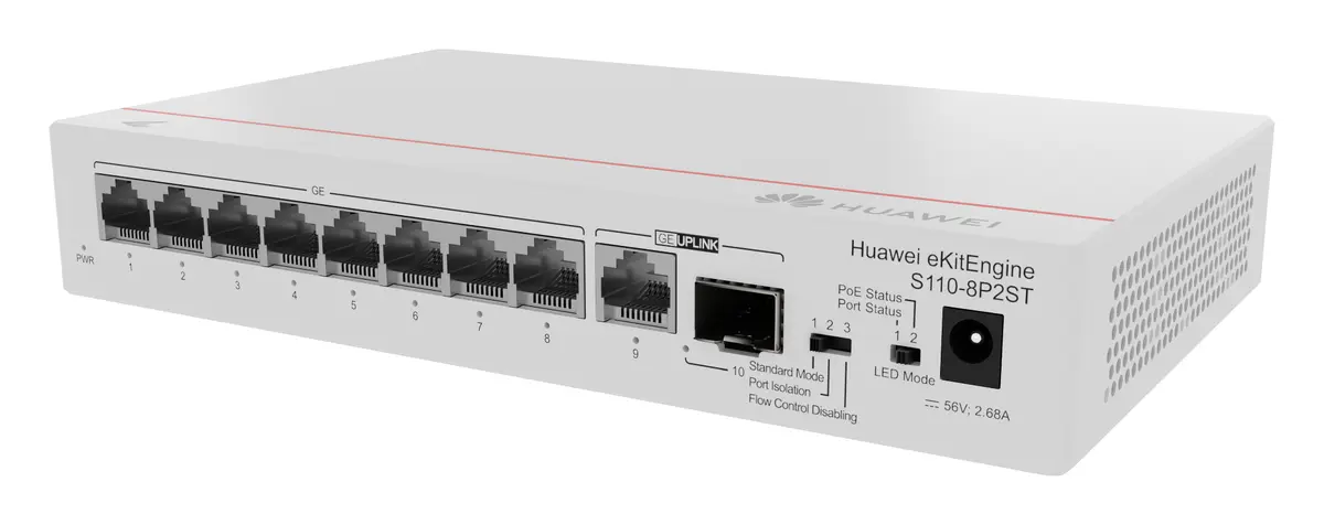 Huawei S110-8P2ST 9 Port Gigabit 1xSFP PoE+ PoE Switch — görsel 3