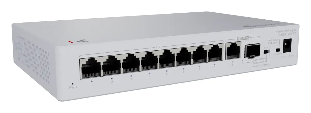 Huawei S110-8P2ST-V2 9 Port Gigabit 1xSFP PoE+ PoE Switch — görsel 2
