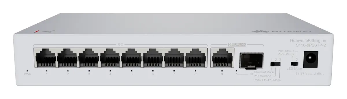 Huawei S110-8P2ST-V2 9 Port Gigabit 1xSFP PoE+ PoE Switch — görsel 4