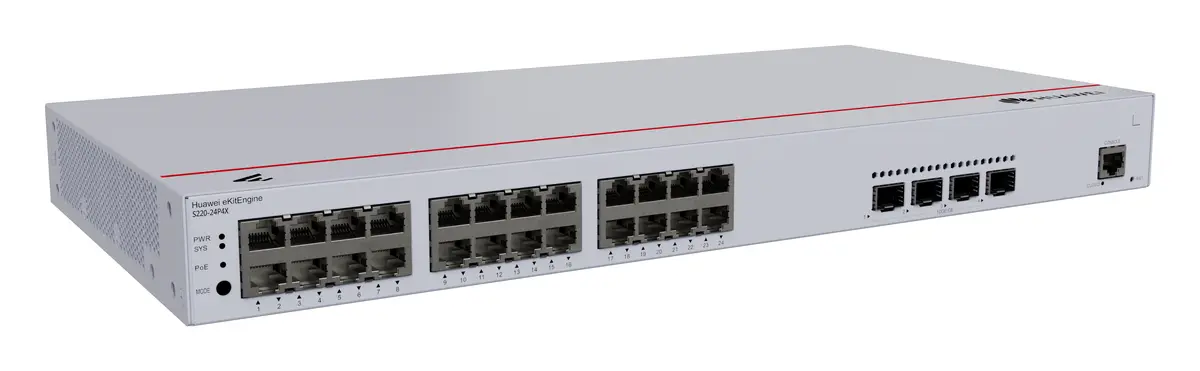 Huawei S220-24P4X 24 Port Gigabit 4x10G SFP+ PoE+ PoE Switch — görsel 3