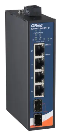 ORing IDGPS-C1042GP+-BT 4 2.5G PoE + 2 1G/10G SFP IEEE 802.3bt Endüstriyel Yönetilemez PoE Switch — görsel 3
