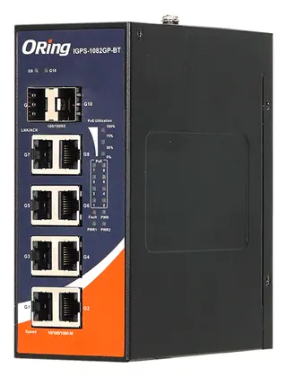 ORing IGPS-1082GP-BT 8 1G PoE + 2 1G SFP IEEE 802.3bt Endüstriyel Yönetilemez PoE Switch