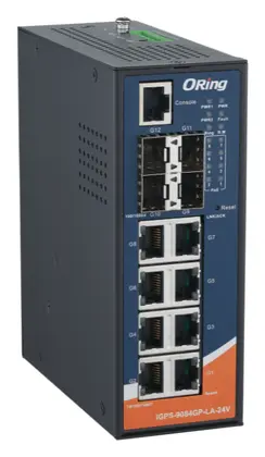 ORing IGPS-9084GP-LA-24V 8GE PoE + 4G SFP Cyber-hardened L2 Ethernet Switch, IEEE 802.3af/at, 24VDC Endüstriyel Yönetilebilir PoE Switch