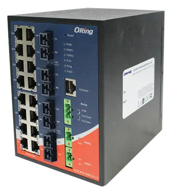 ORing IGS-P9164FX-MM-SC-LV IEC 61850-3 Yönetilebilir Ethernet Switch ve 16GE + 4 SC Multi-mode, Dual DC IEC 61850-3 Trafo Merkezi Switch