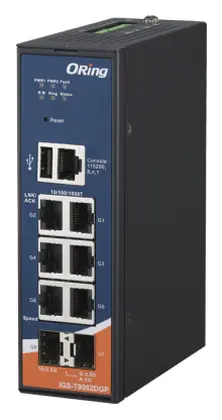ORing IGS-T9062DGP 8 Port TSN Endüstriyel Yönetilebilir Switch