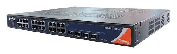 ORing RGS-R9244GP+-E 24GE + 4 1G/10G SFP L3 Ethernet Switch, AC ve Dual DC input Endüstriyel Yönetilebilir Switch