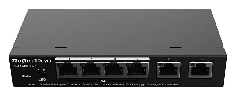Reyee RG-ES206GC-P 6 Port Gigabit Smart PoE Switch