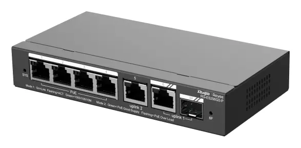 Reyee RG-ES206GS-P 6 Port Gigabit PoE+ Akıllı Yönetilebilir Switch — görsel 4