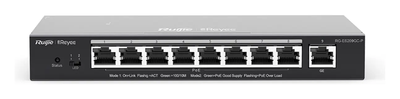 Reyee RG-ES209GC-P 9 Port Gigabit PoE+ Akıllı Yönetilebilir Switch