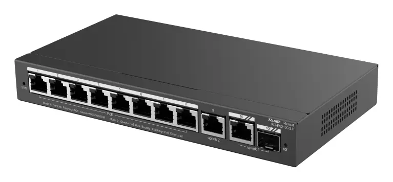 Reyee RG-ES210GS-P 10 Port Gigabit PoE+ Akıllı Yönetilebilir Switch — görsel 5