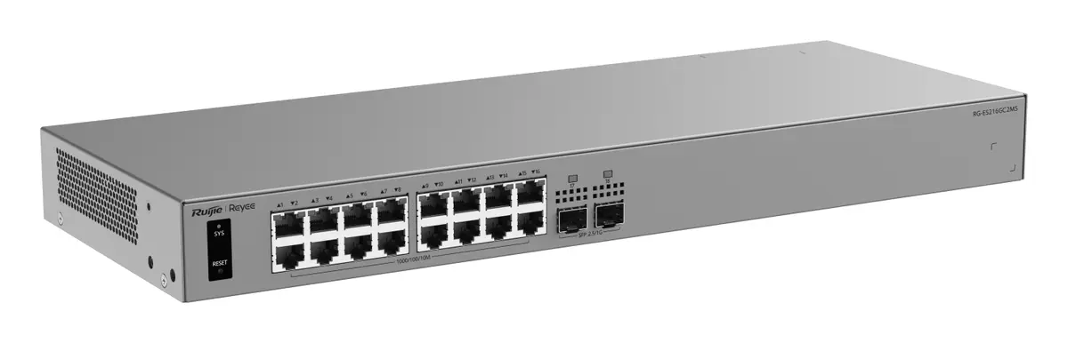 Reyee RG-ES216GC2MS 16 Port Gigabit 2×2.5G SFP Akıllı Yönetilebilir Switch — görsel 2