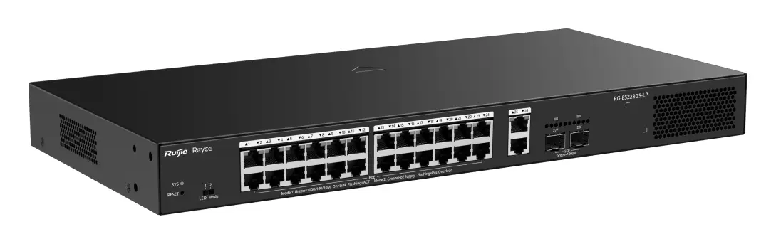 Reyee RG-ES228GS-LP 26 Port Gigabit PoE+ 2×SFP Akıllı Yönetilebilir Switch — görsel 4