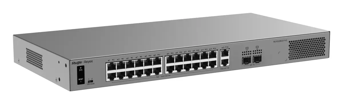 Reyee RG-ES228GS-P-V2 26 Port Gigabit PoE+ 2×SFP Akıllı Yönetilebilir Switch — görsel 3