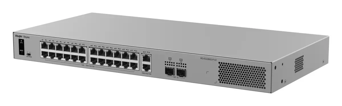 Reyee RG-ES228GS-P-V2 26 Port Gigabit PoE+ 2×SFP Akıllı Yönetilebilir Switch — görsel 4