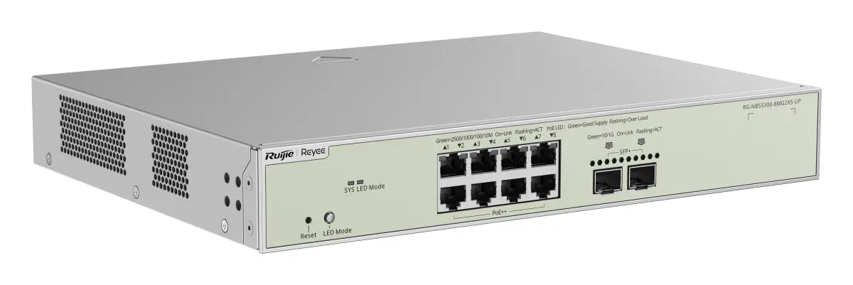Reyee RG-NBS5300-8MG2XS-UP 8 Port 2.5G Multi-Gigabit PoE++ 2×10G SFP+ L3 Yönetilebilir Switch görsel 2